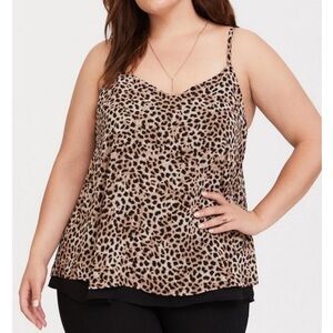 Torrid Sophie Chiffon Double Layer Cheetah Swing Cami